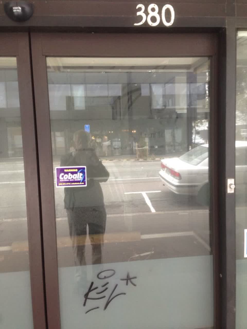 The photograph attached to this graffiti report
