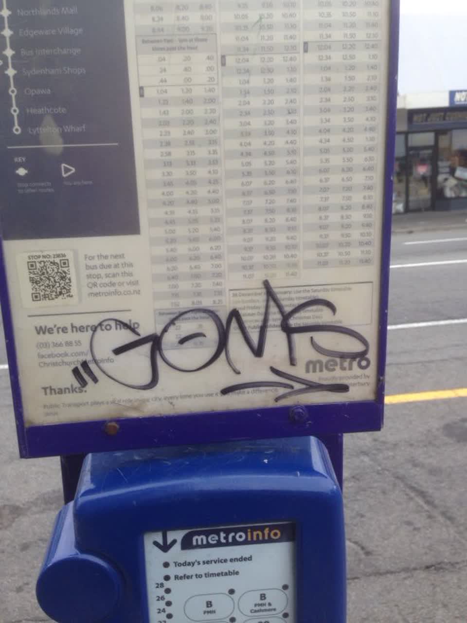 The photograph attached to this graffiti report