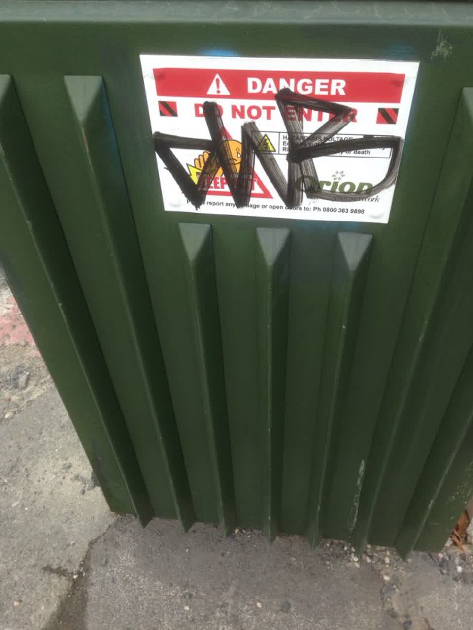 The photograph attached to this graffiti report