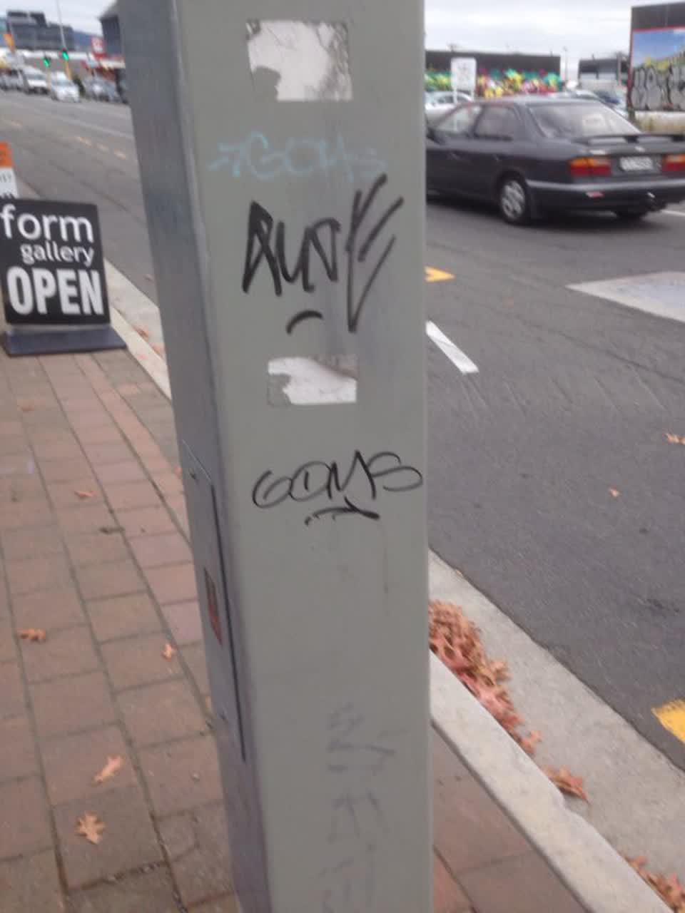 The photograph attached to this graffiti report