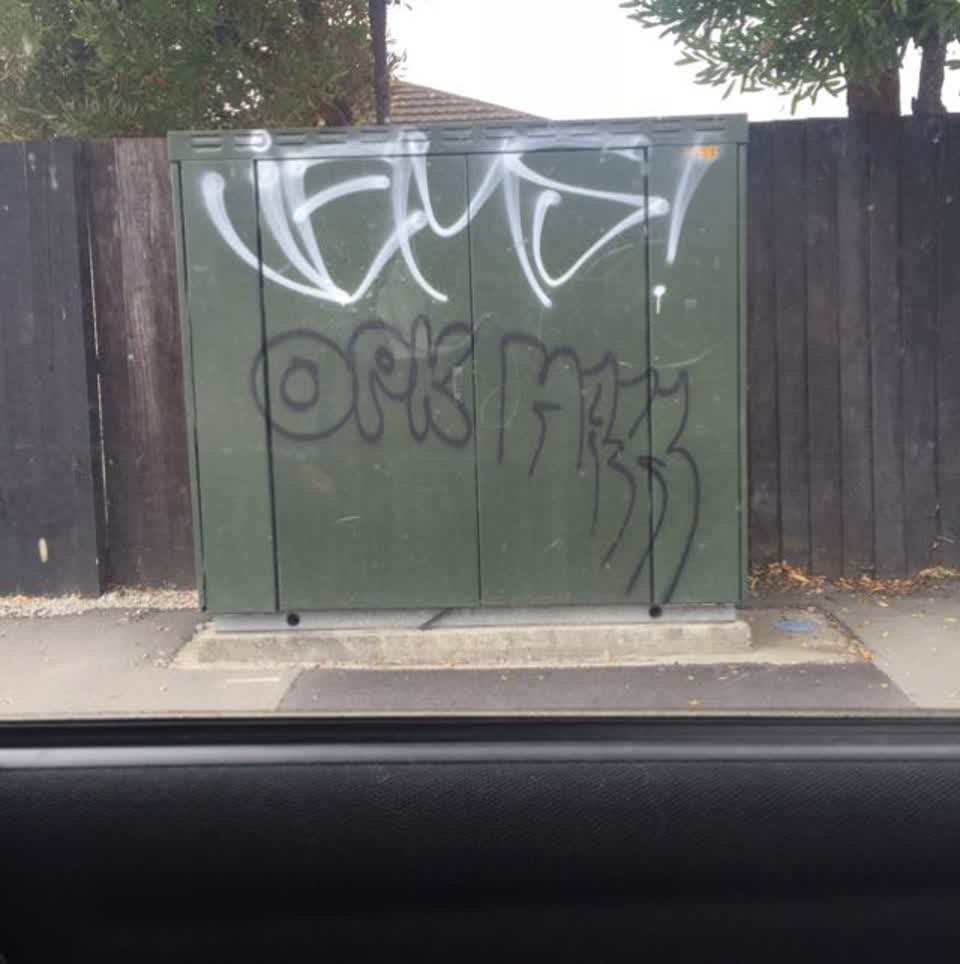 The photograph attached to this graffiti report
