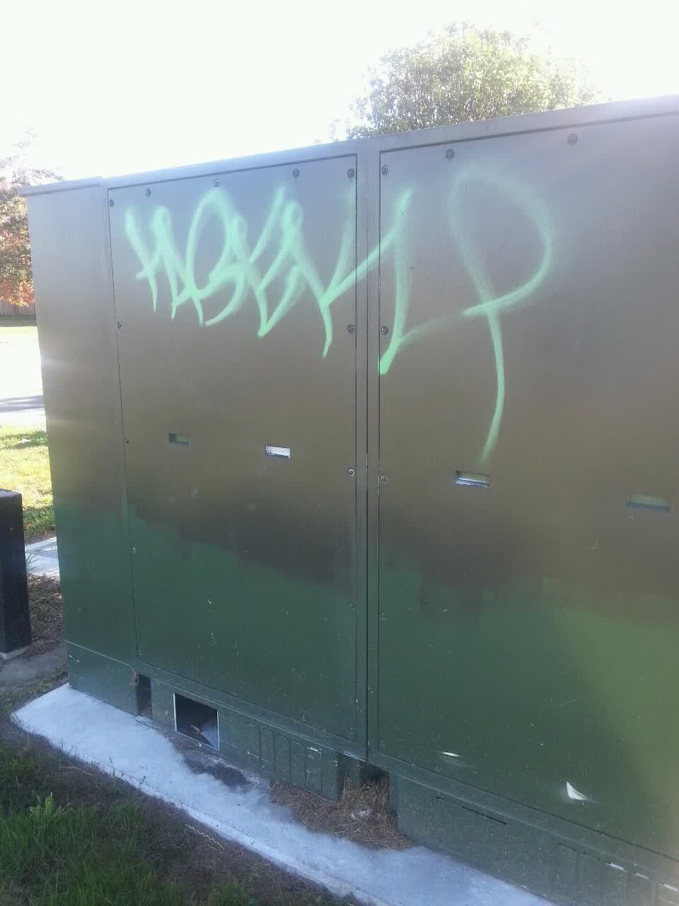 The photograph attached to this graffiti report