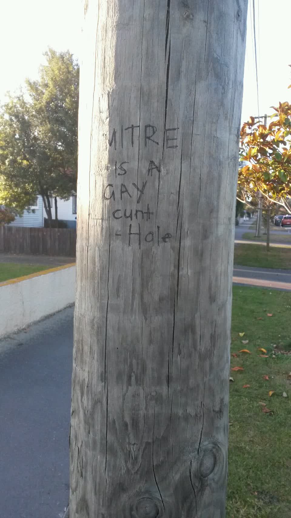 The photograph attached to this graffiti report