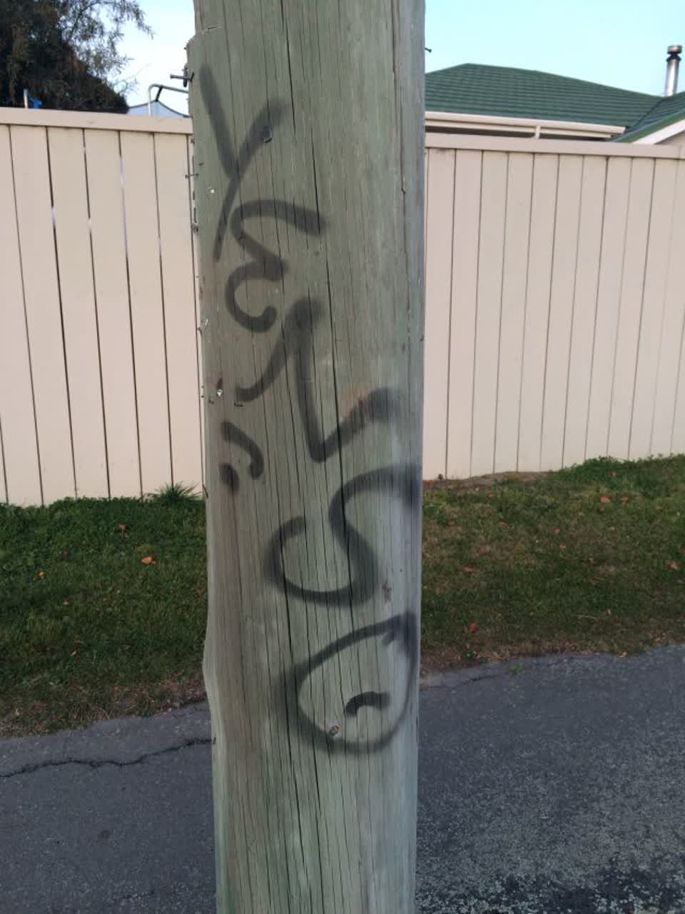 The photograph attached to this graffiti report