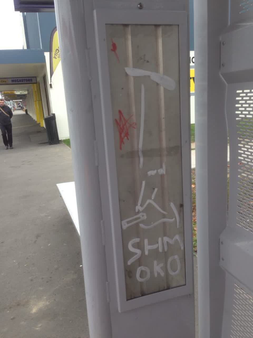 The photograph attached to this graffiti report