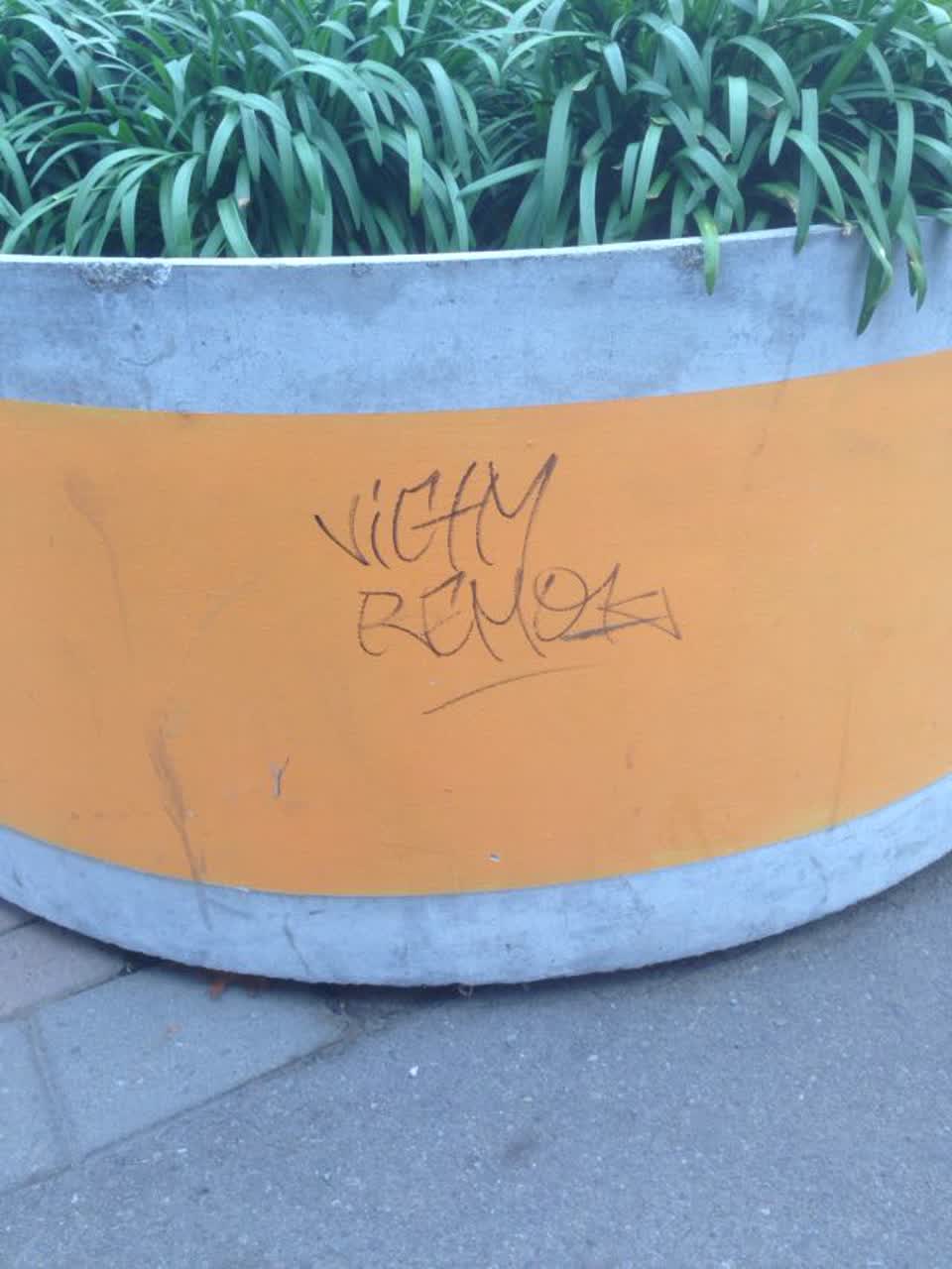The photograph attached to this graffiti report