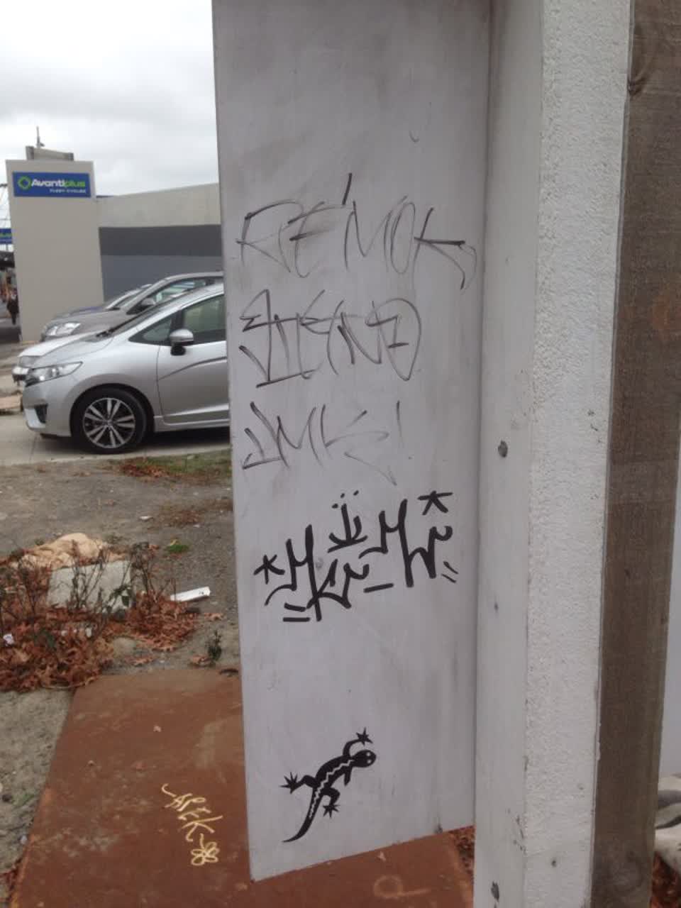 The photograph attached to this graffiti report