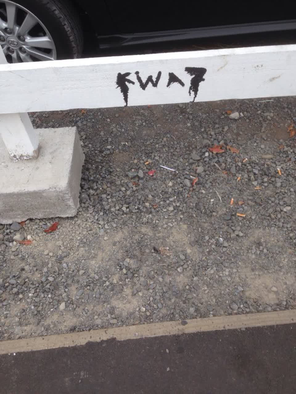 The photograph attached to this graffiti report