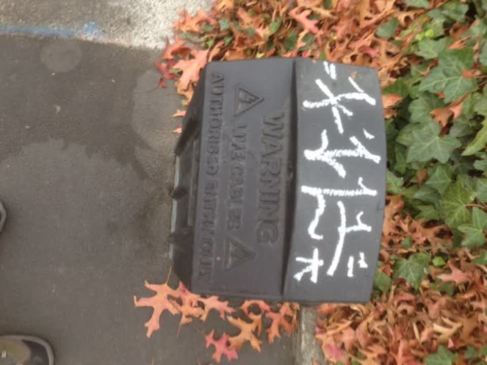 The photograph attached to this graffiti report