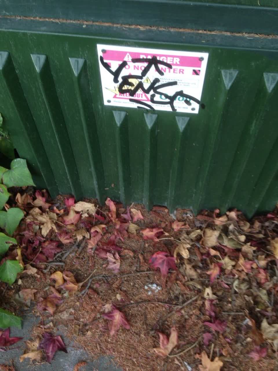 The photograph attached to this graffiti report