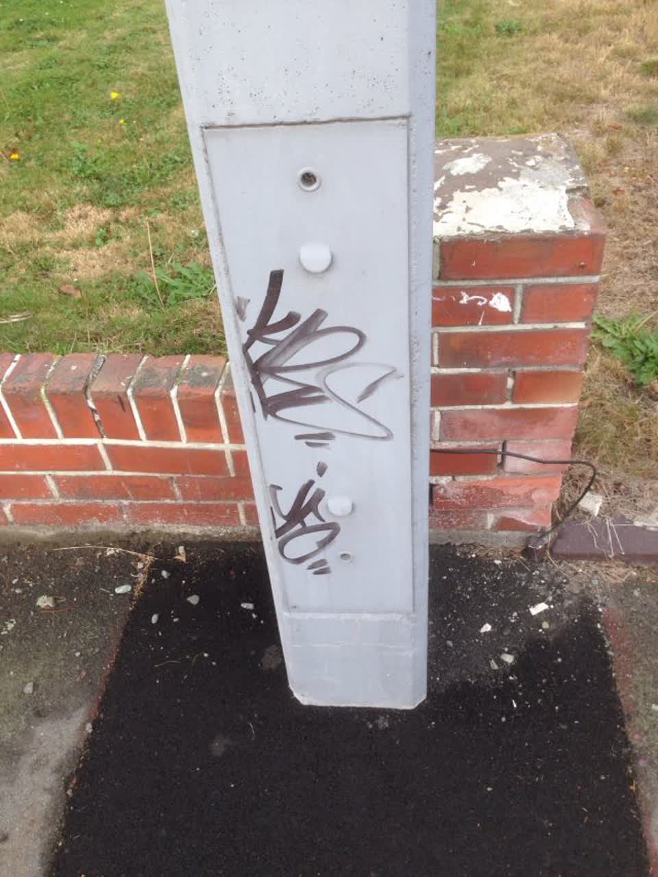 The photograph attached to this graffiti report