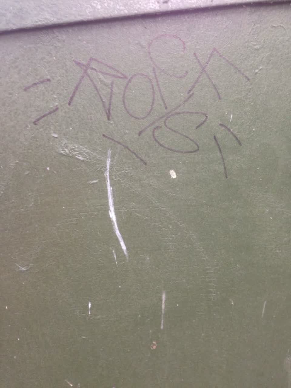The photograph attached to this graffiti report