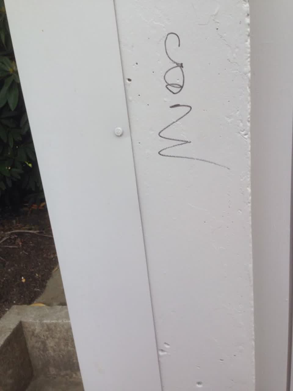 The photograph attached to this graffiti report