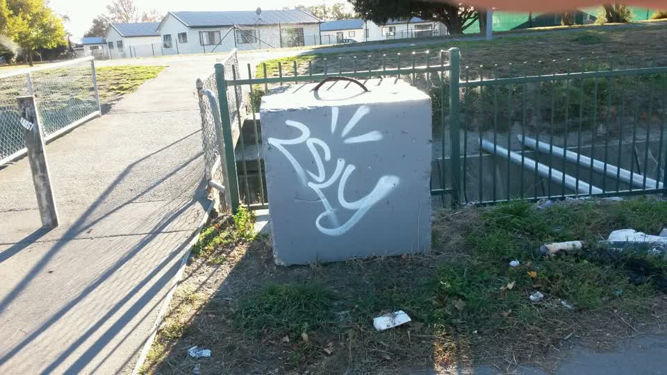The photograph attached to this graffiti report