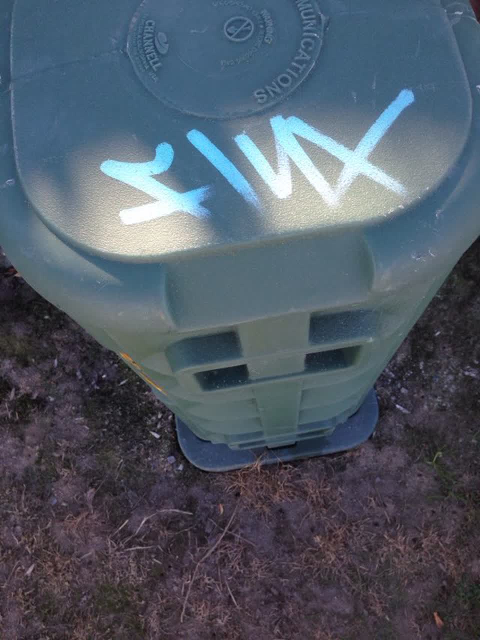 The photograph attached to this graffiti report