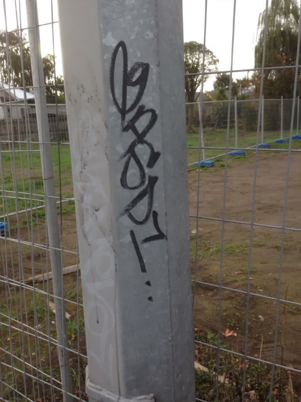 The photograph attached to this graffiti report