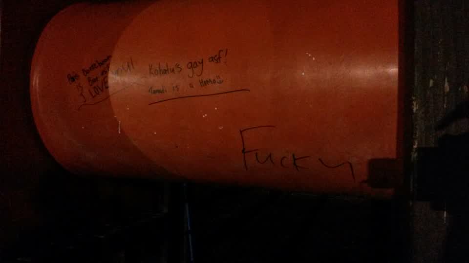 The photograph attached to this graffiti report