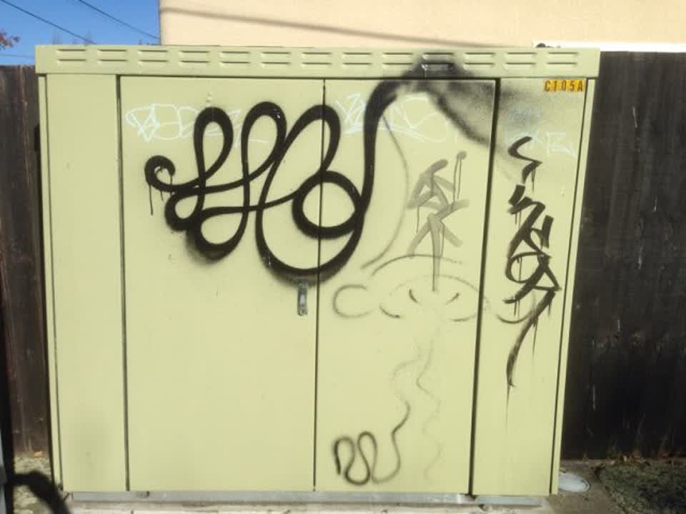 The photograph attached to this graffiti report