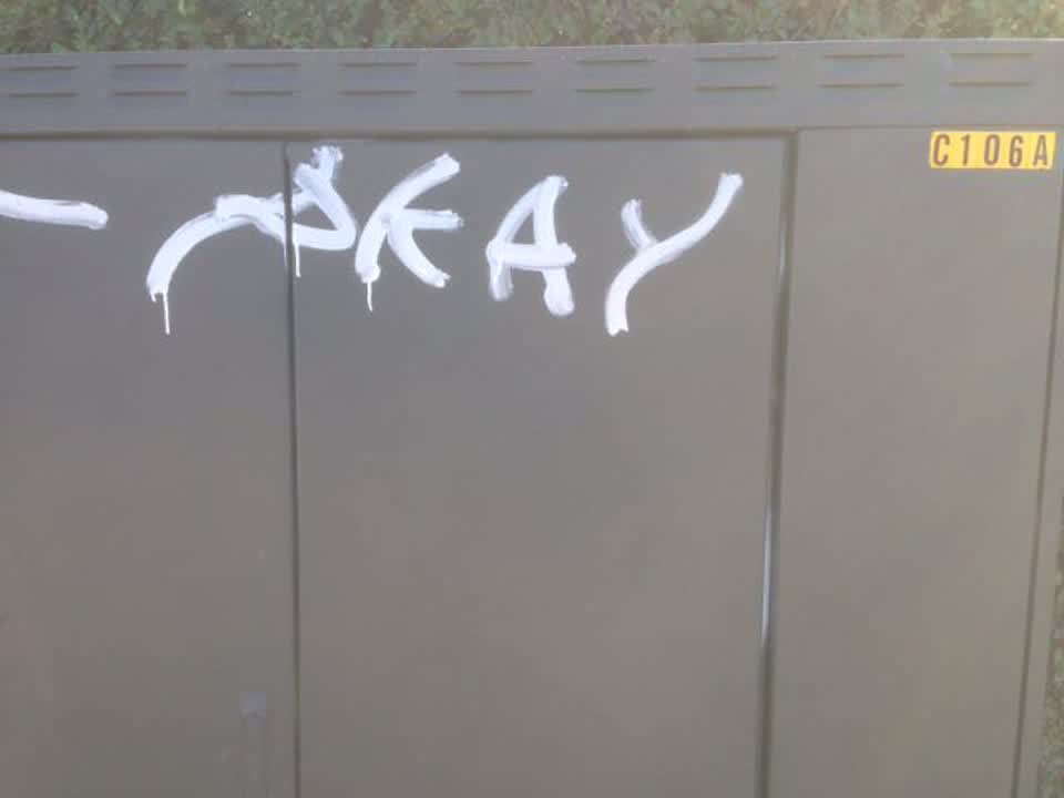 The photograph attached to this graffiti report