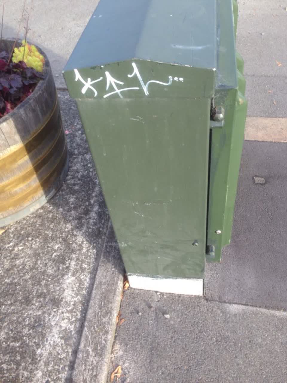 The photograph attached to this graffiti report