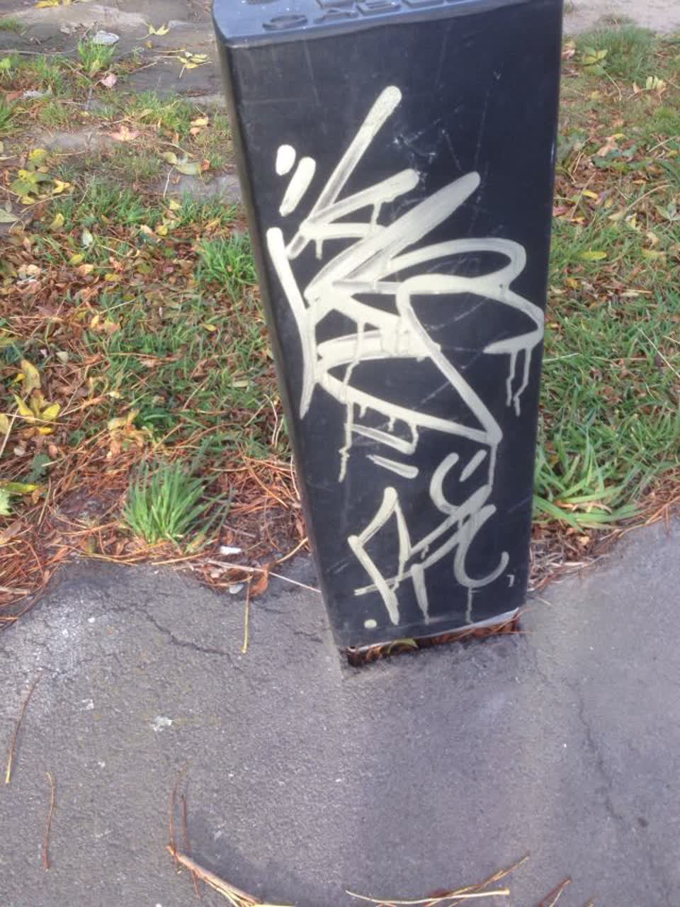 The photograph attached to this graffiti report
