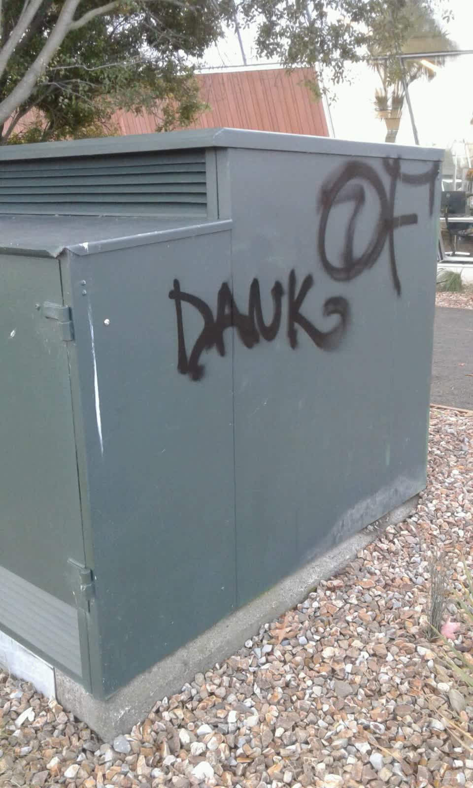 The photograph attached to this graffiti report