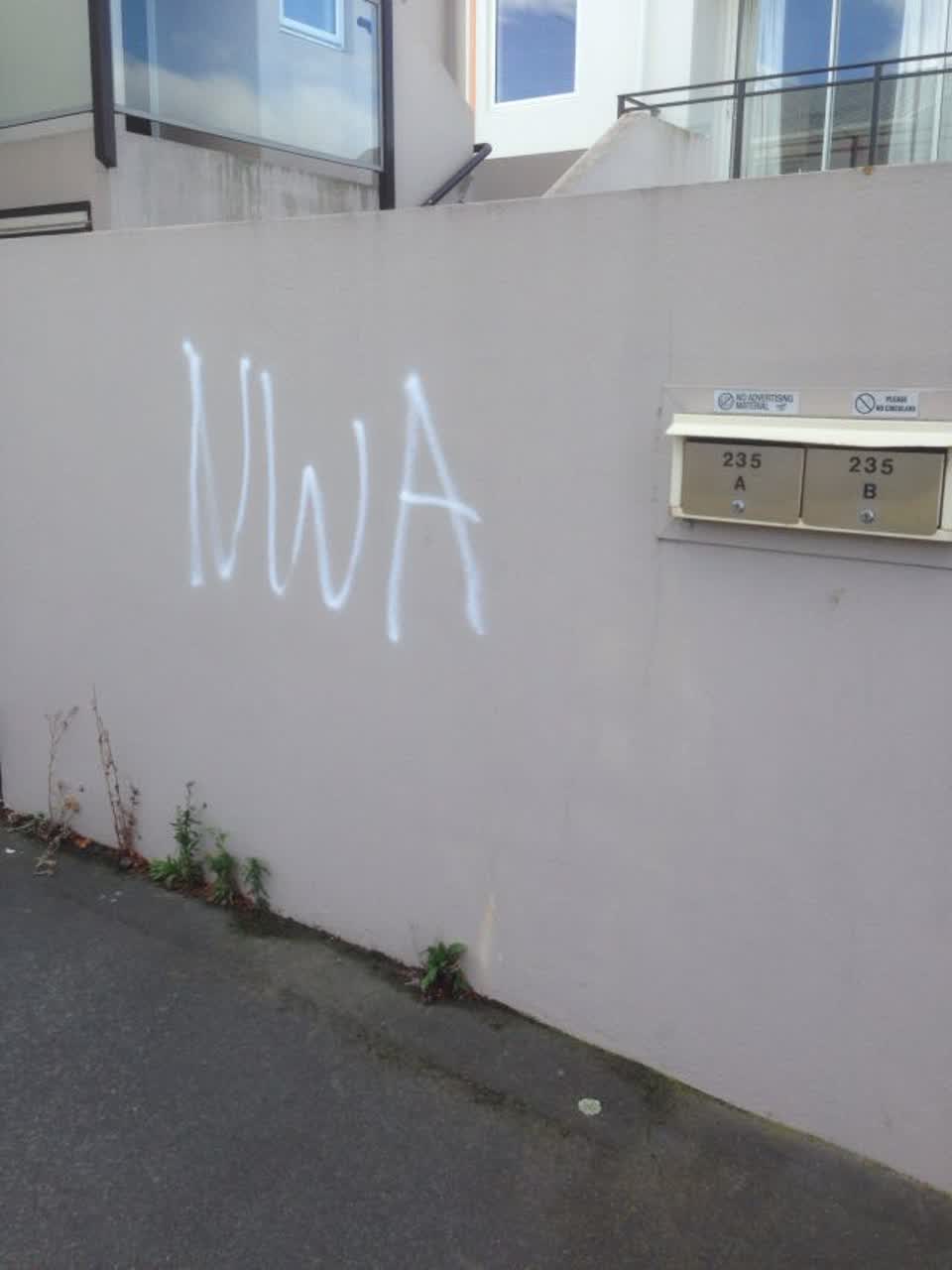 The photograph attached to this graffiti report