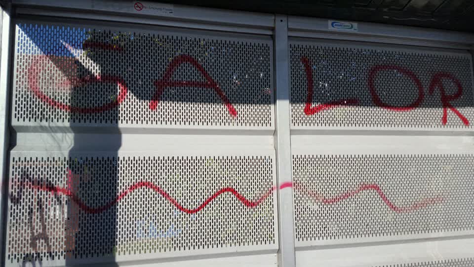 The photograph attached to this graffiti report