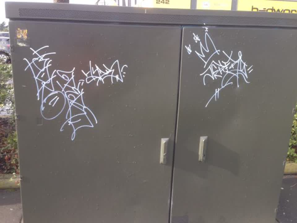 The photograph attached to this graffiti report