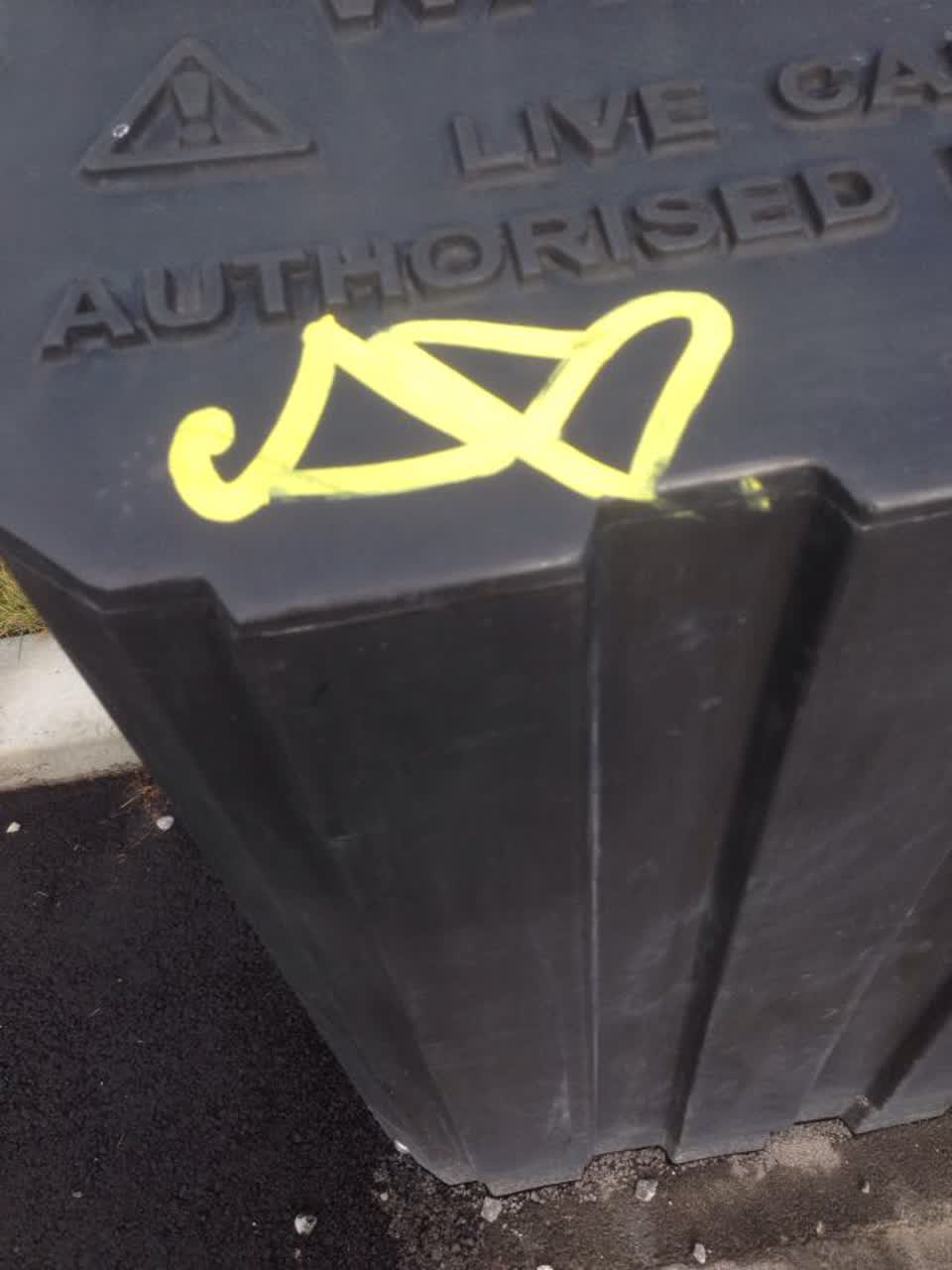 The photograph attached to this graffiti report