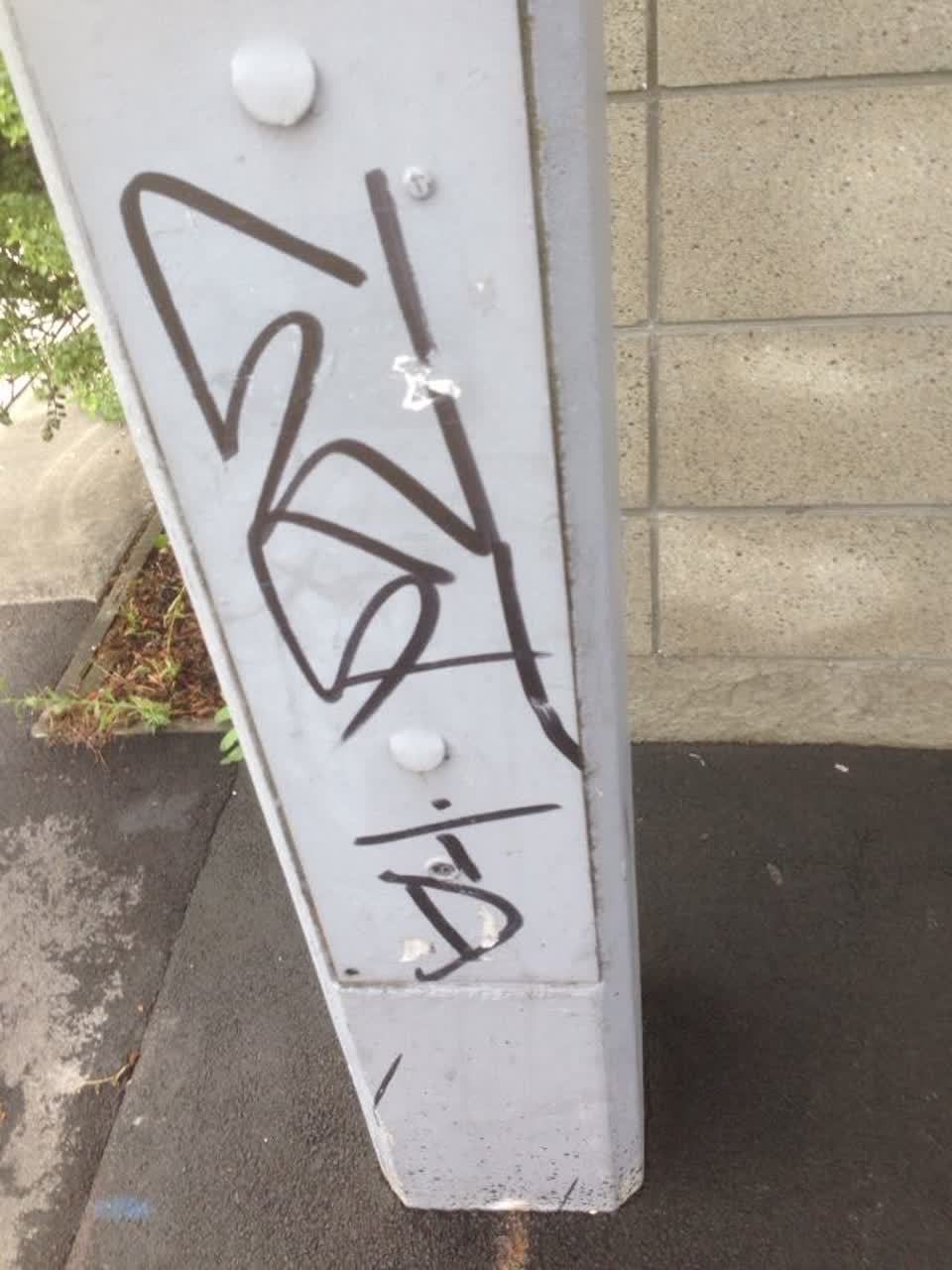 The photograph attached to this graffiti report