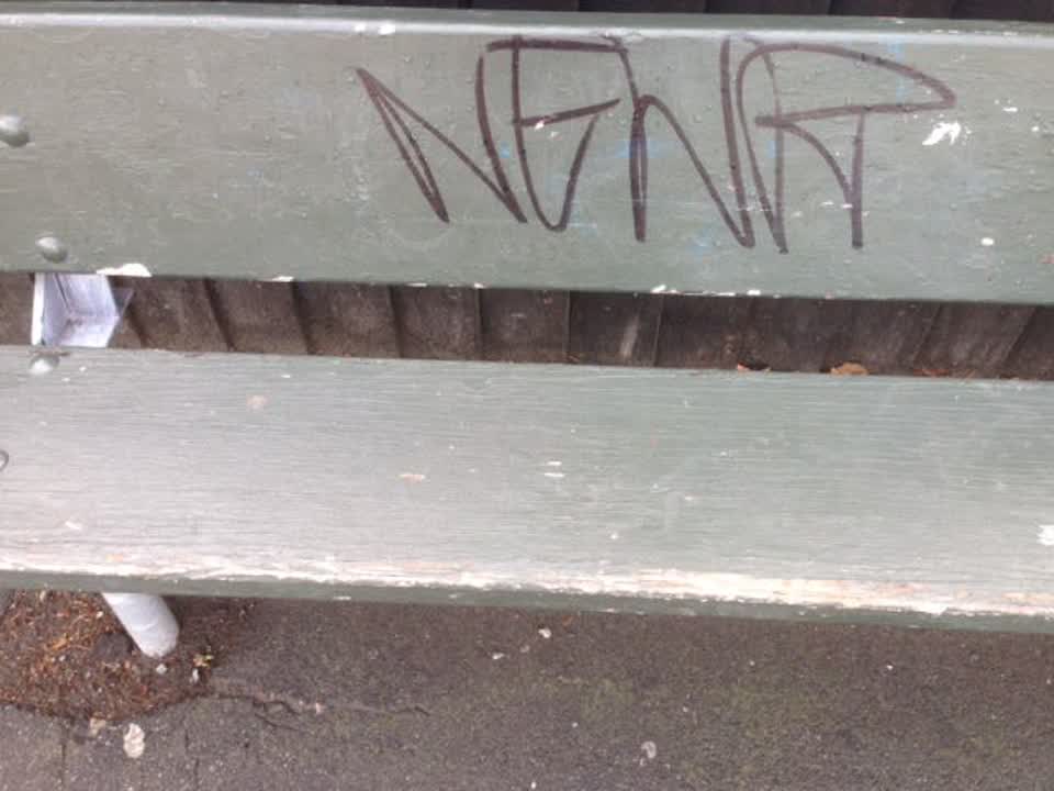 The photograph attached to this graffiti report