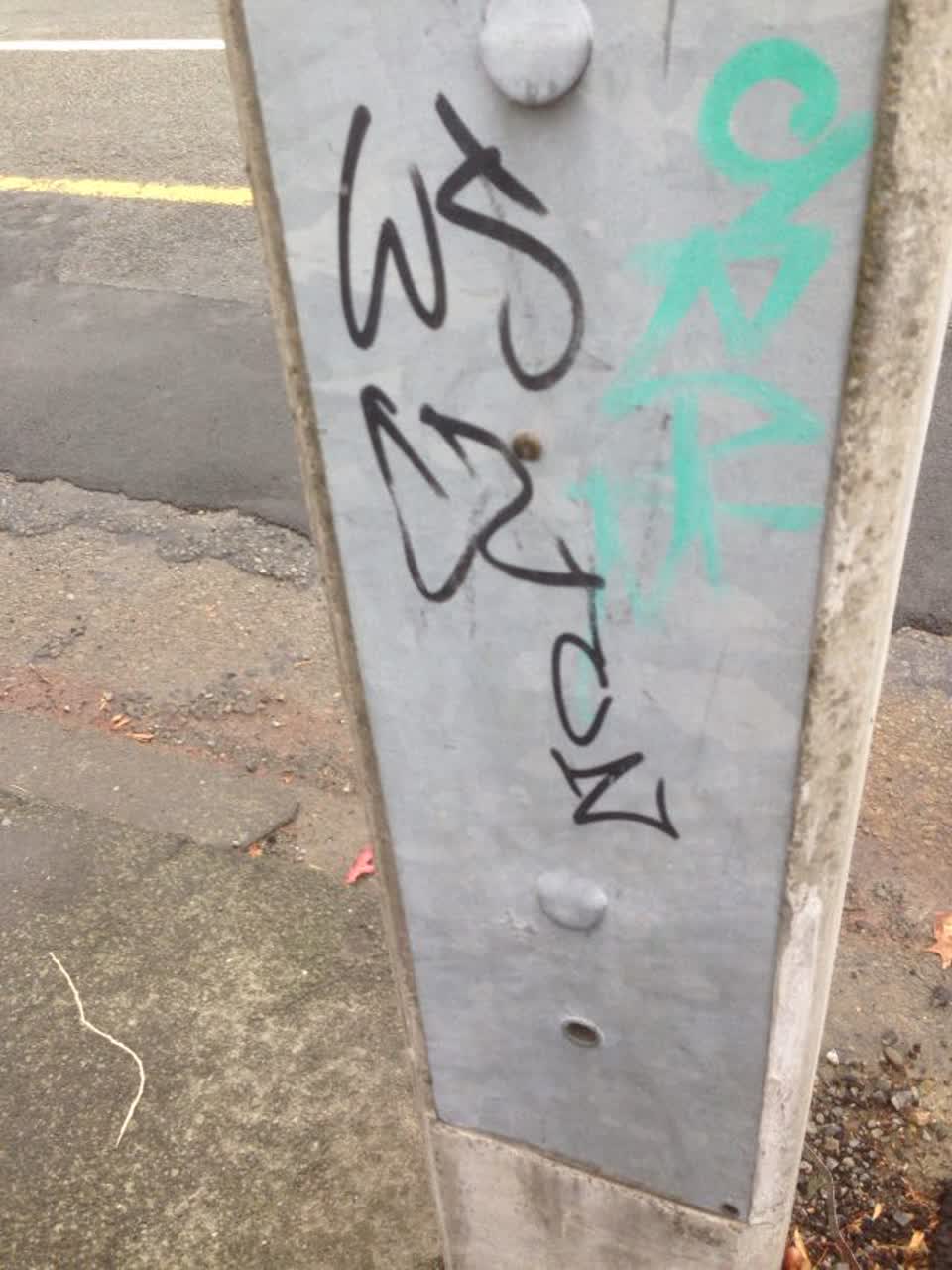 The photograph attached to this graffiti report