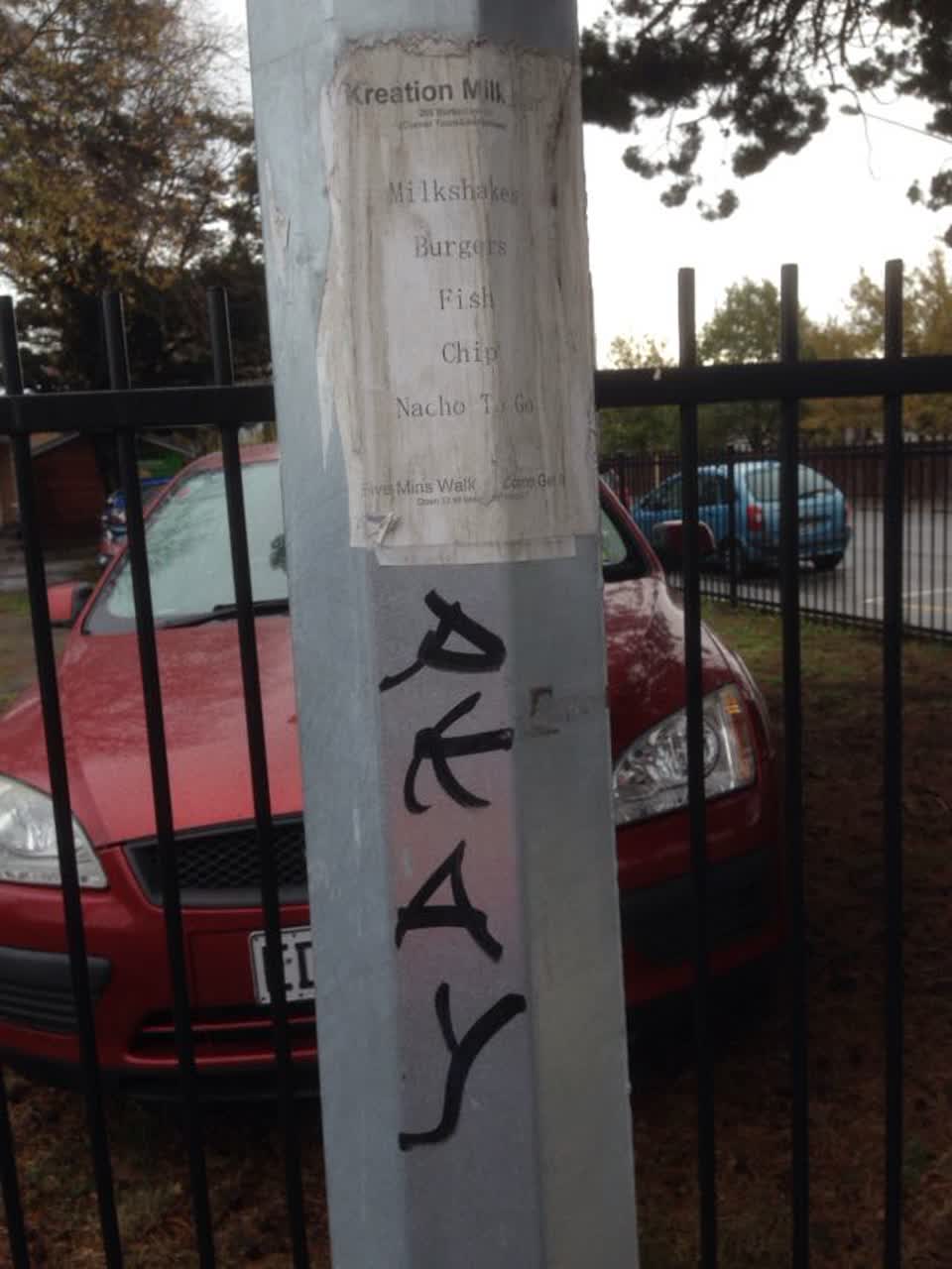 The photograph attached to this graffiti report
