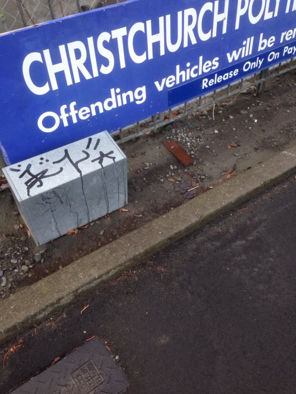 The photograph attached to this graffiti report