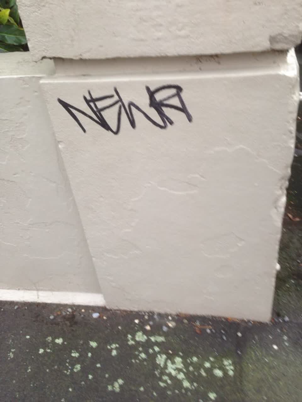 The photograph attached to this graffiti report