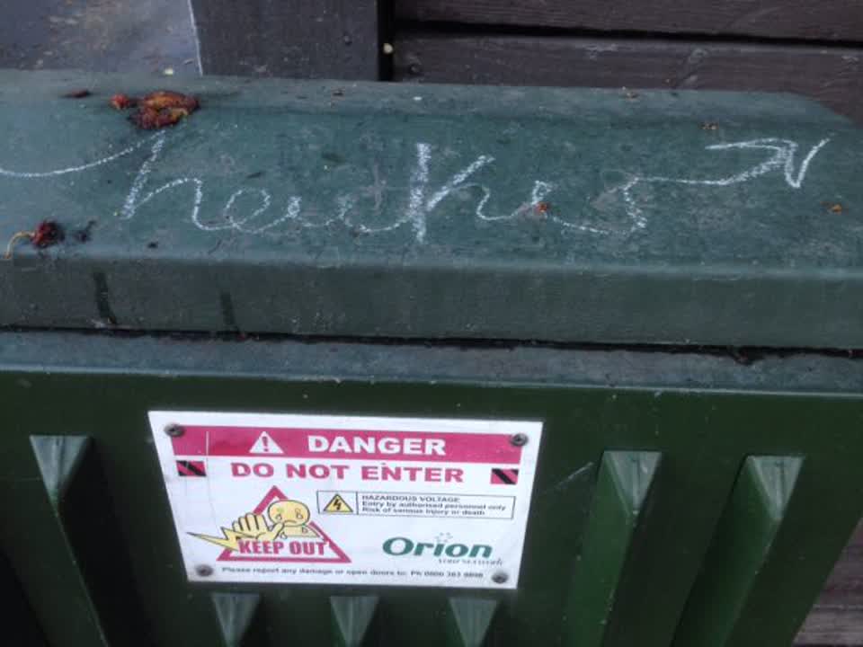 The photograph attached to this graffiti report