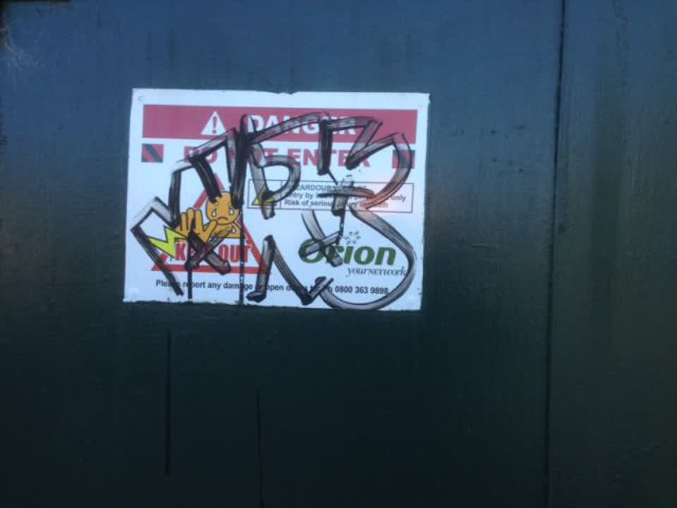 The photograph attached to this graffiti report