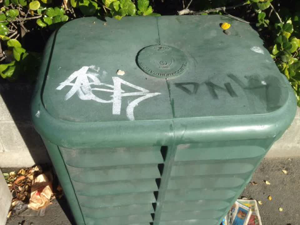 The photograph attached to this graffiti report