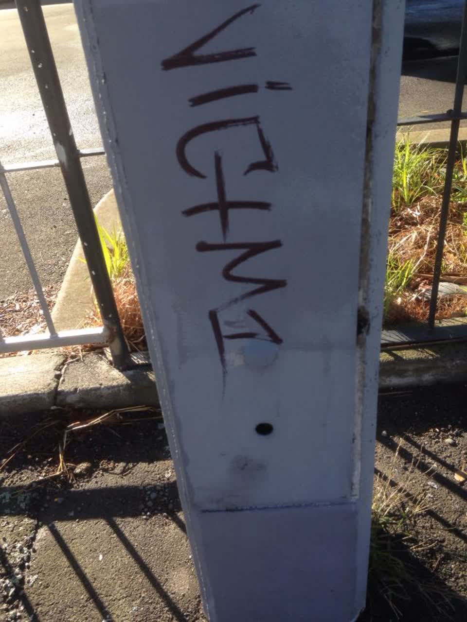 The photograph attached to this graffiti report