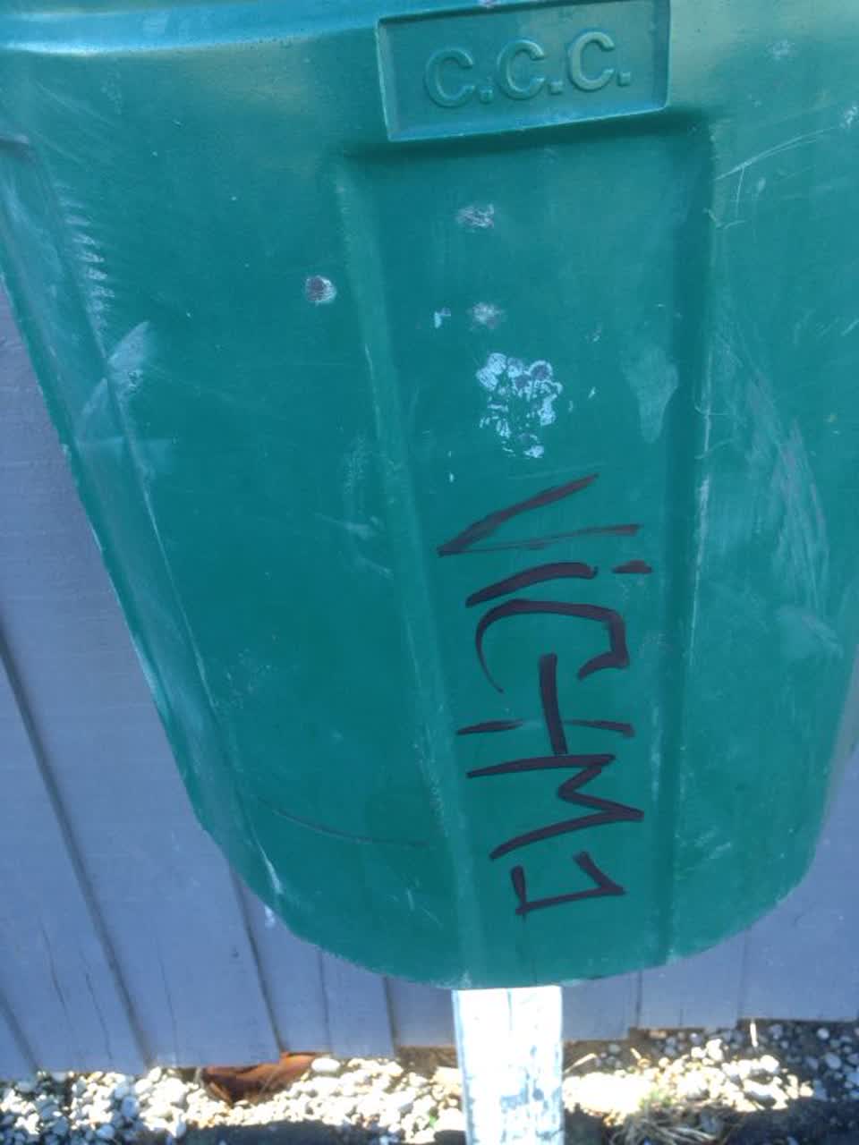 The photograph attached to this graffiti report