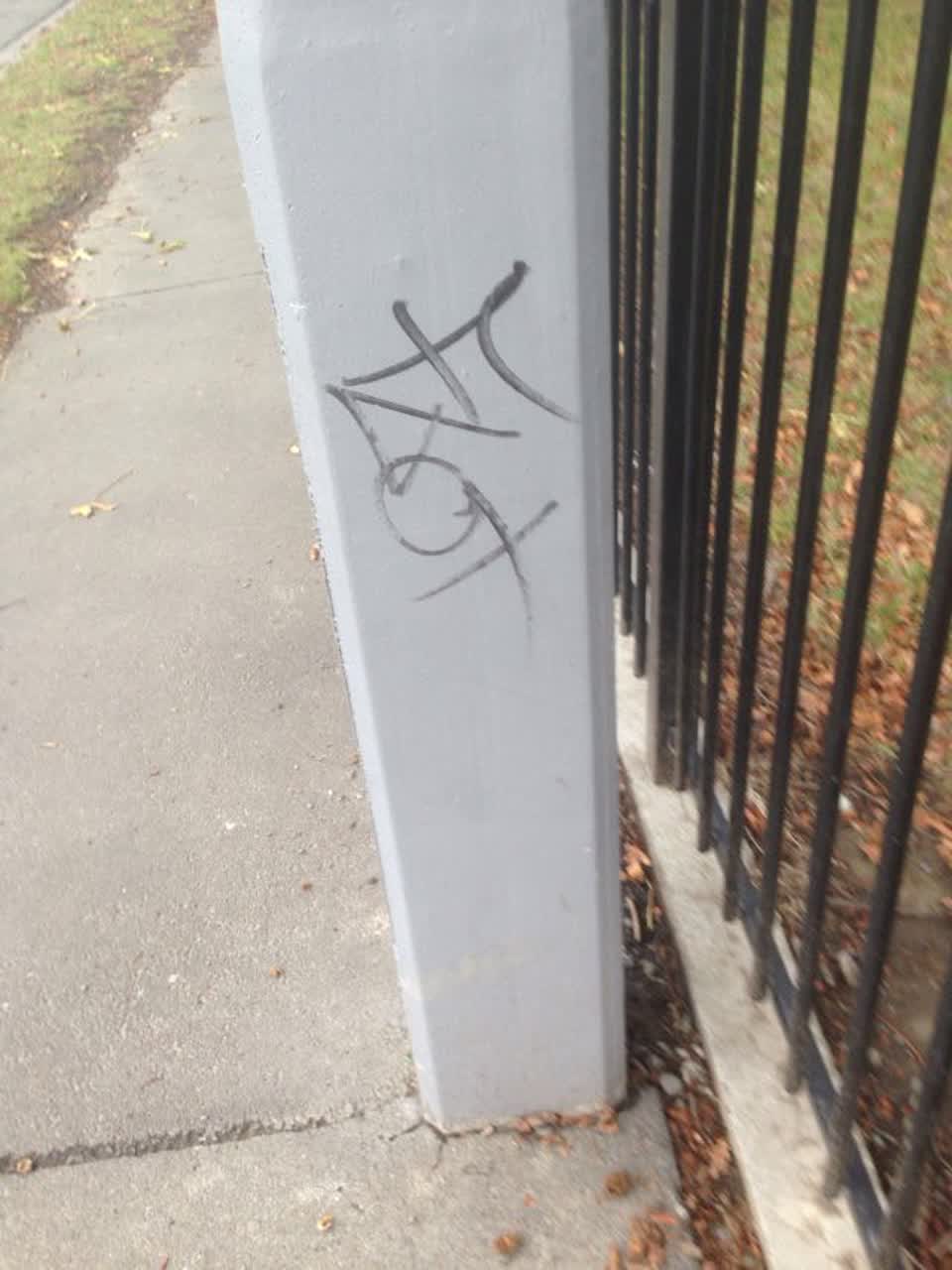 The photograph attached to this graffiti report