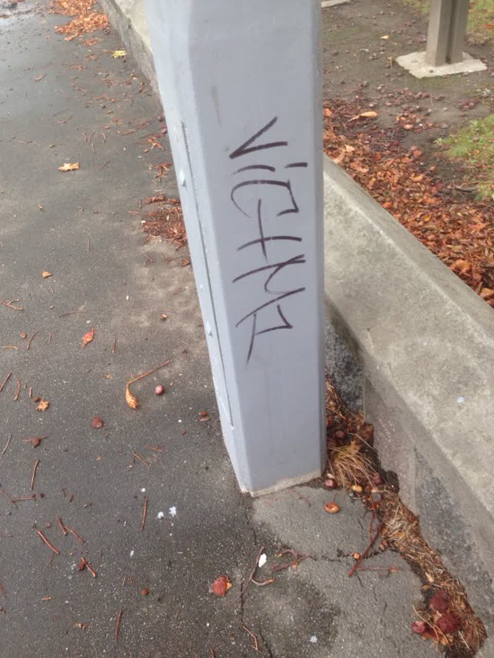 The photograph attached to this graffiti report