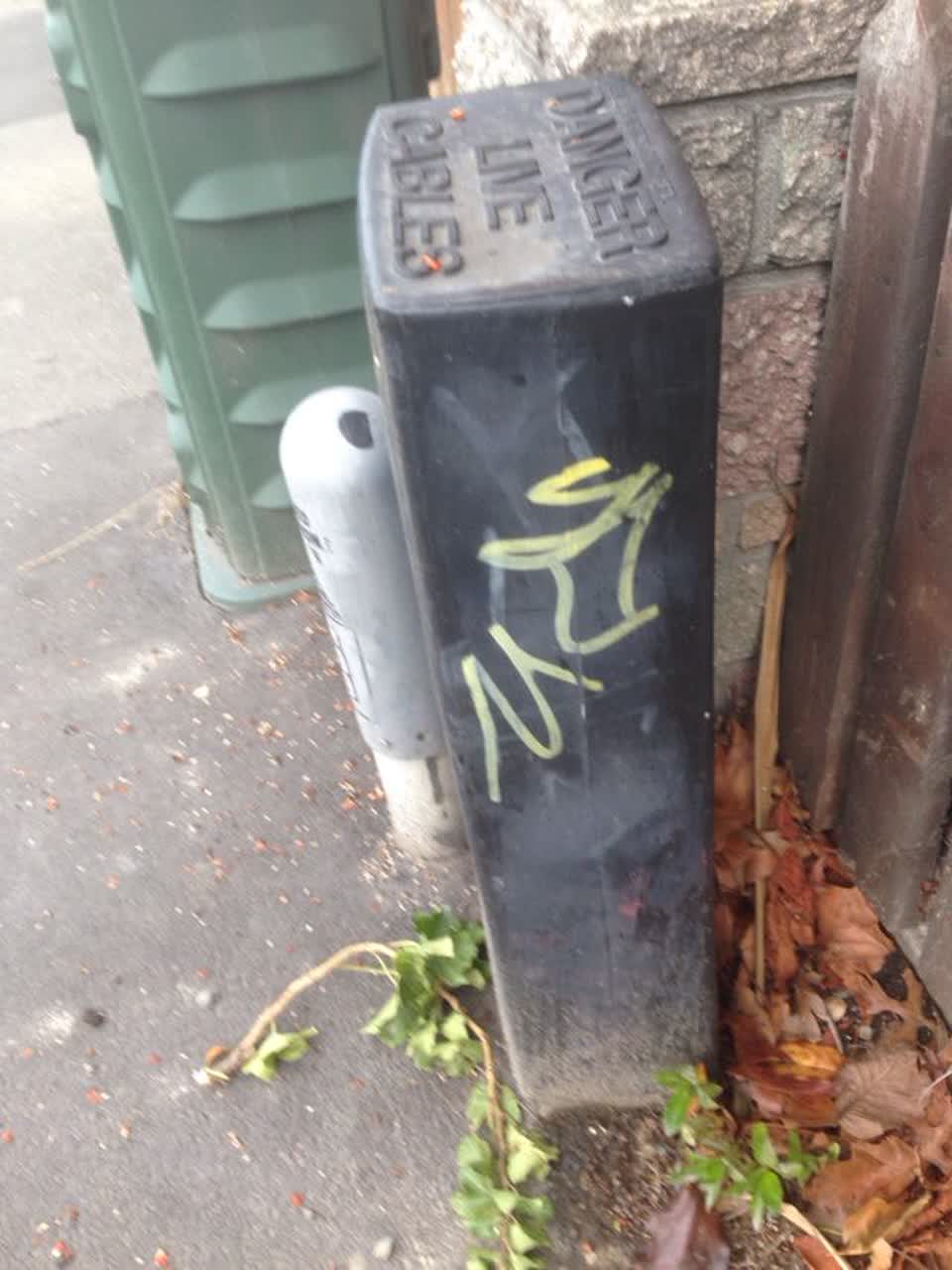 The photograph attached to this graffiti report