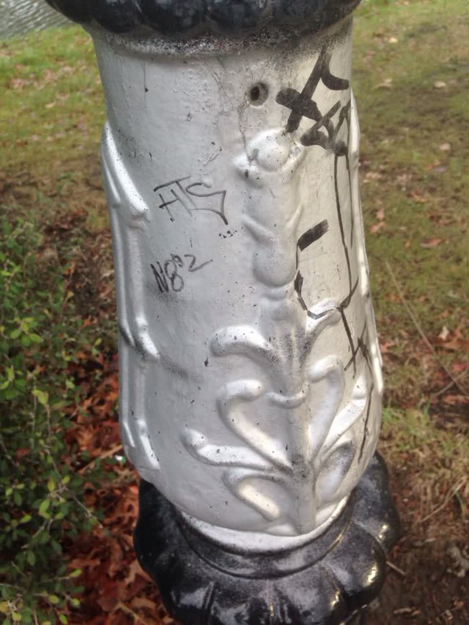 The photograph attached to this graffiti report