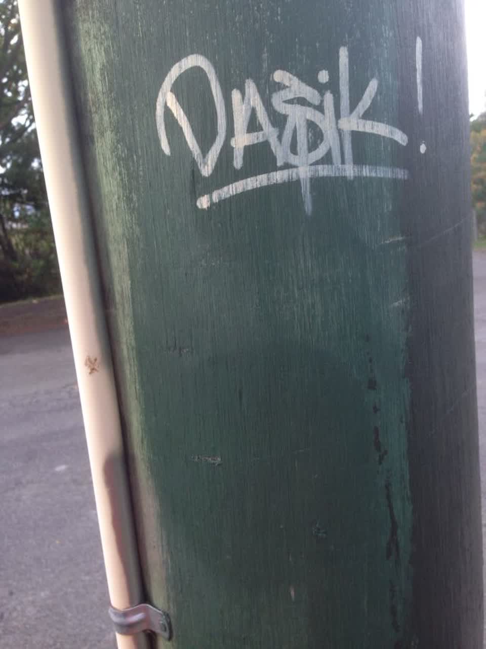 The photograph attached to this graffiti report