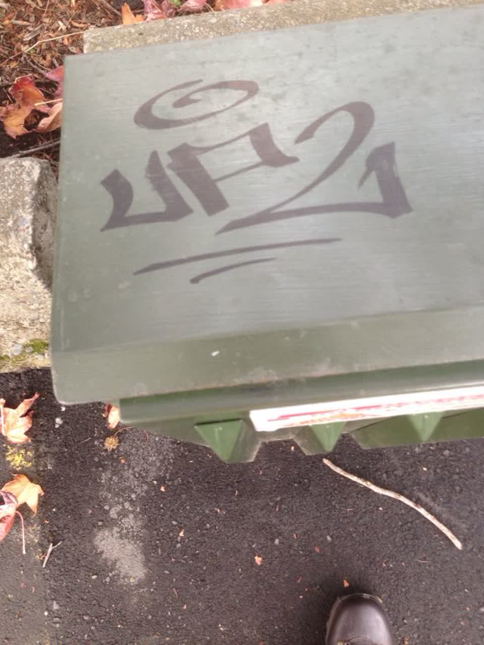 The photograph attached to this graffiti report