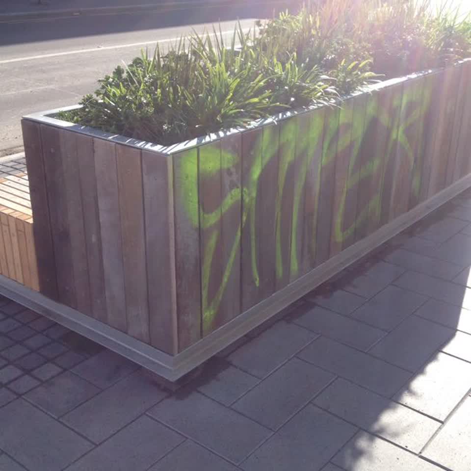 The photograph attached to this graffiti report