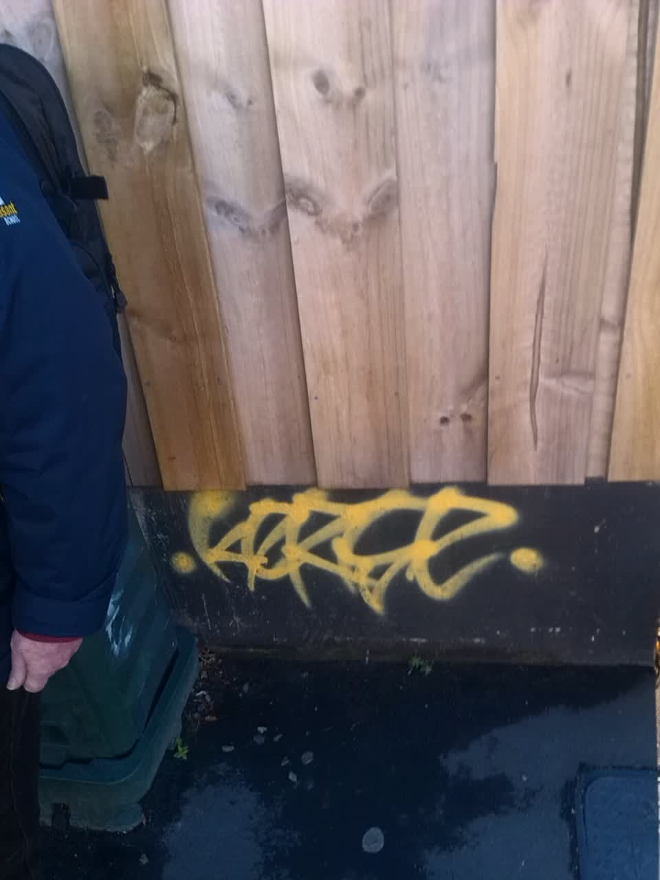 The photograph attached to this graffiti report