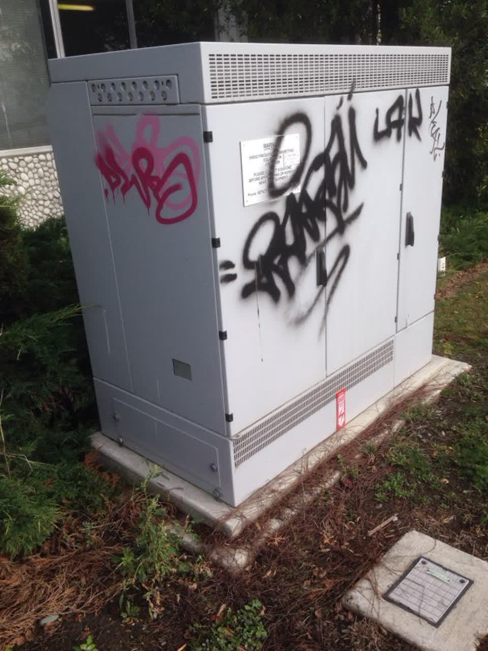 The photograph attached to this graffiti report